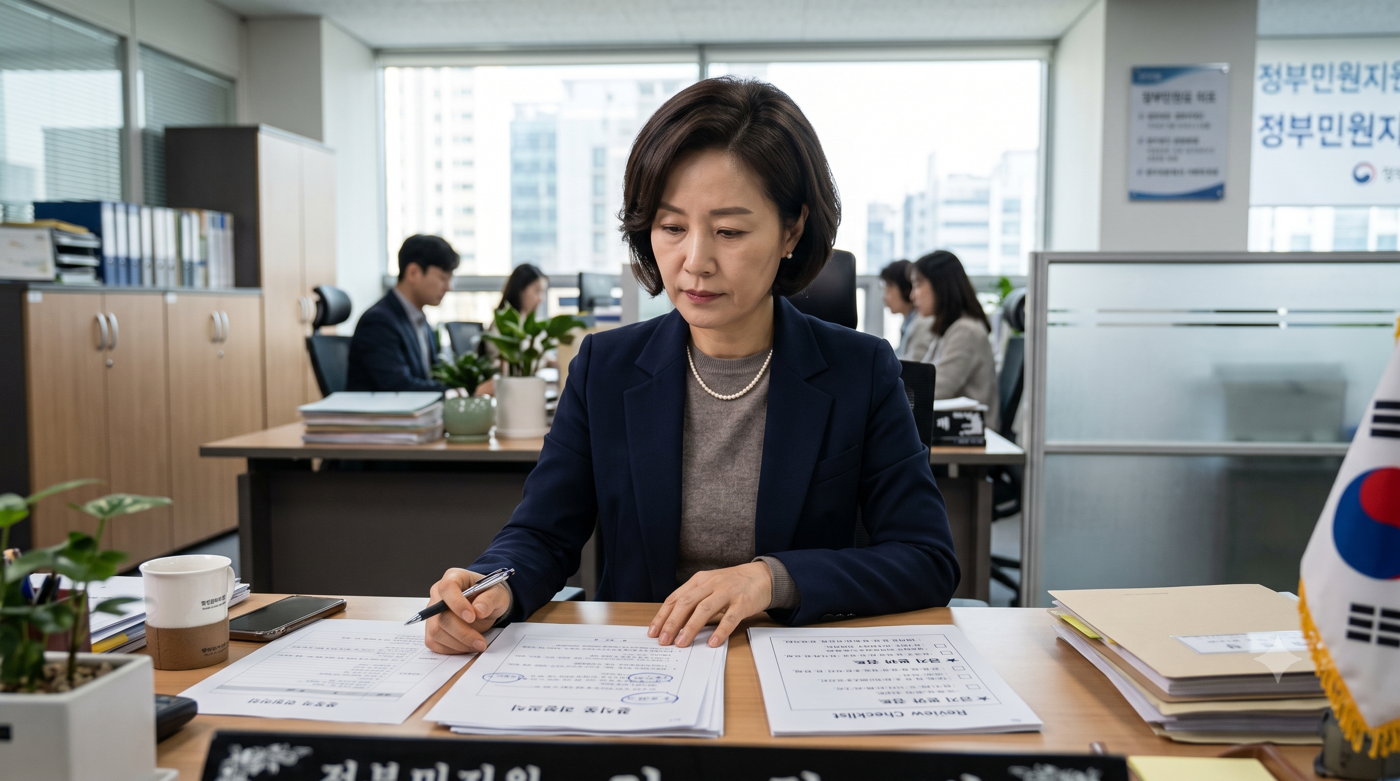 민간자격 검정 내용이 금지 분야에 해당하는지 확인하는 모습