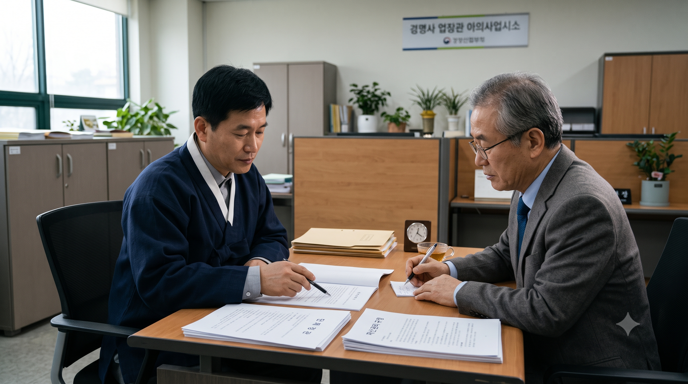 종교단체 규약과 재산 관리 규정을 검토하며 고유번호증 발급을 준비하는 모습