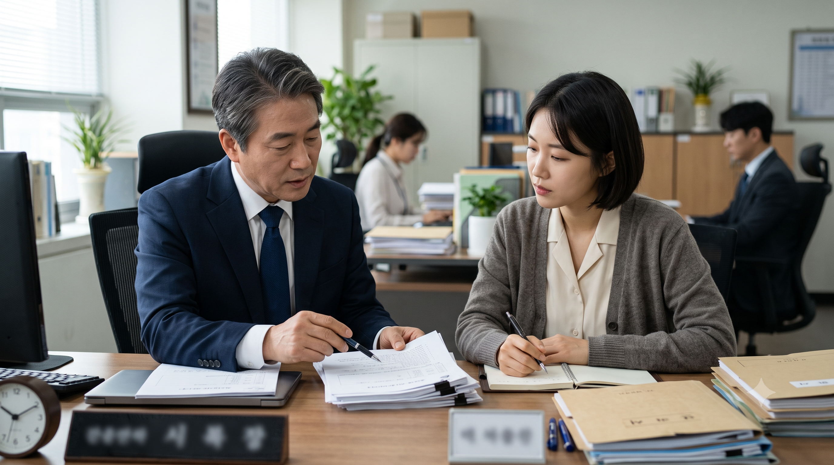 창립총회 전 임원 후보의 결격사유를 미리 확인하는 모습